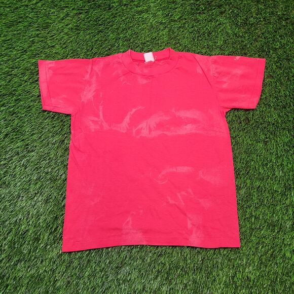 VTG 80s Single Stitch Baby Tee Womens XS Shrunken Fit Faded Red - Picture 1 of 6